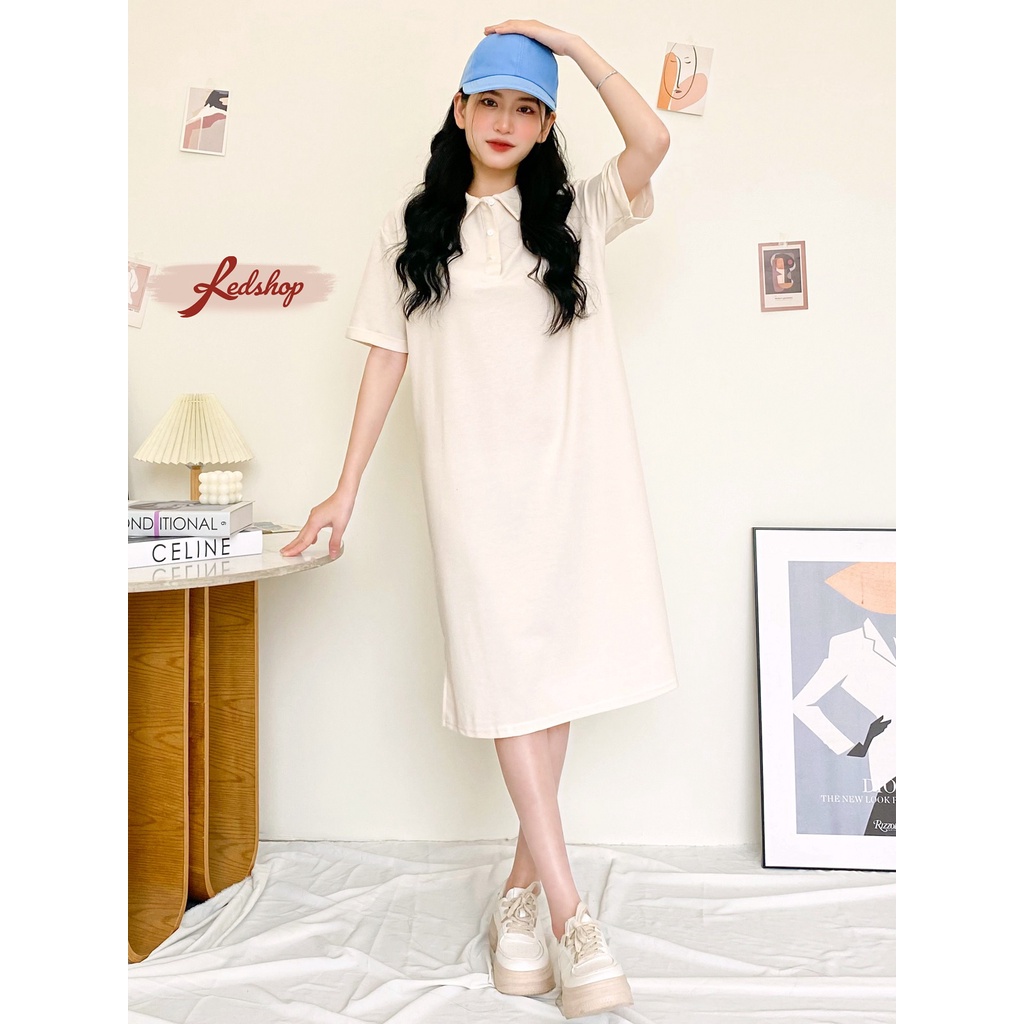Váy polo nữ suông dáng dài phong cách Hàn Quốc Red Shop 30063