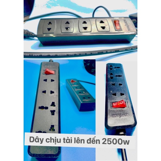 Ổ Cắm Điện Đa Năng Thông Minh Có Cổng USB Chống Giật ,Ổ cắm điện Chịu Tải Cao Công Xuất Lớn 1200W SOPOKA Dài 4,5m