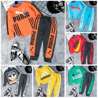 21-37kg bộ thun coton tay dài quần dài bé trai size đại 836