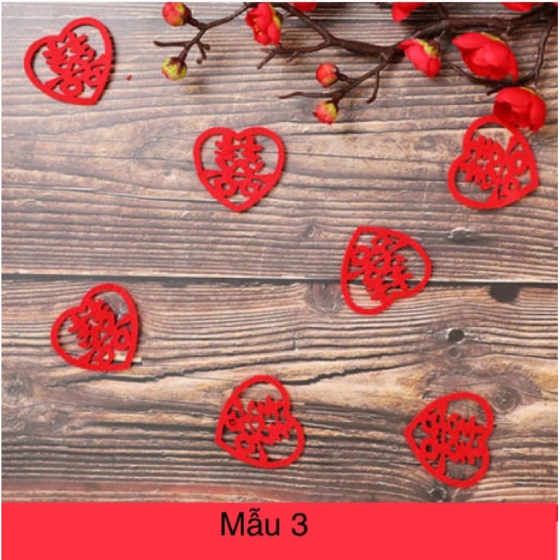 Chữ hỷ mini trang tri mâm ngũ quả đám cưới