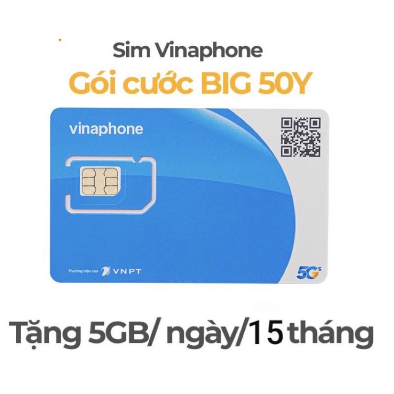 (Có Esim) Sim 4G Big50y 5G/ngày miễn phí 15,16 tháng tỉ G truy cập Zalo tiktok