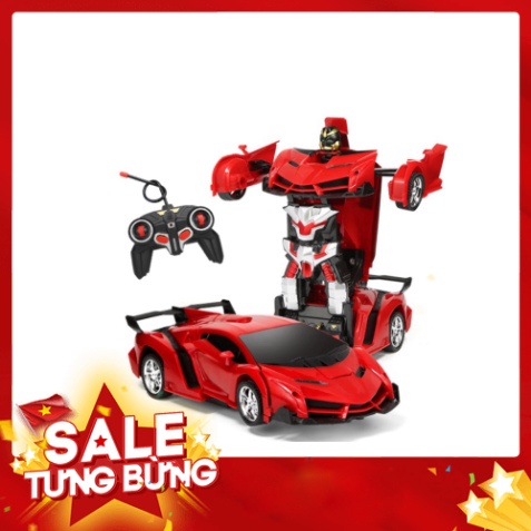 Xe ô tô biến hình thành Robot siêu nhân, đồ chơi trẻ em Xe điều khiển từ xa X_BOX- Pin sạc