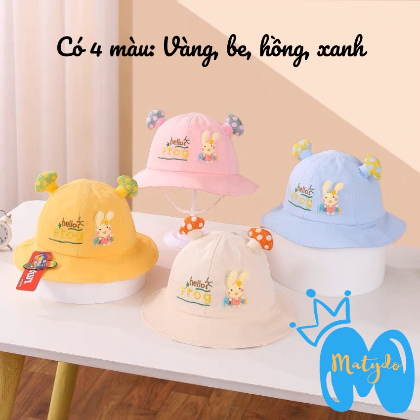 Mũ cho bé trai bé gái rộng vành nón trẻ em mùa hè đông hình thỏ nấm đáng yêu phụ kiện trẻ em 1-2.5 tuổi