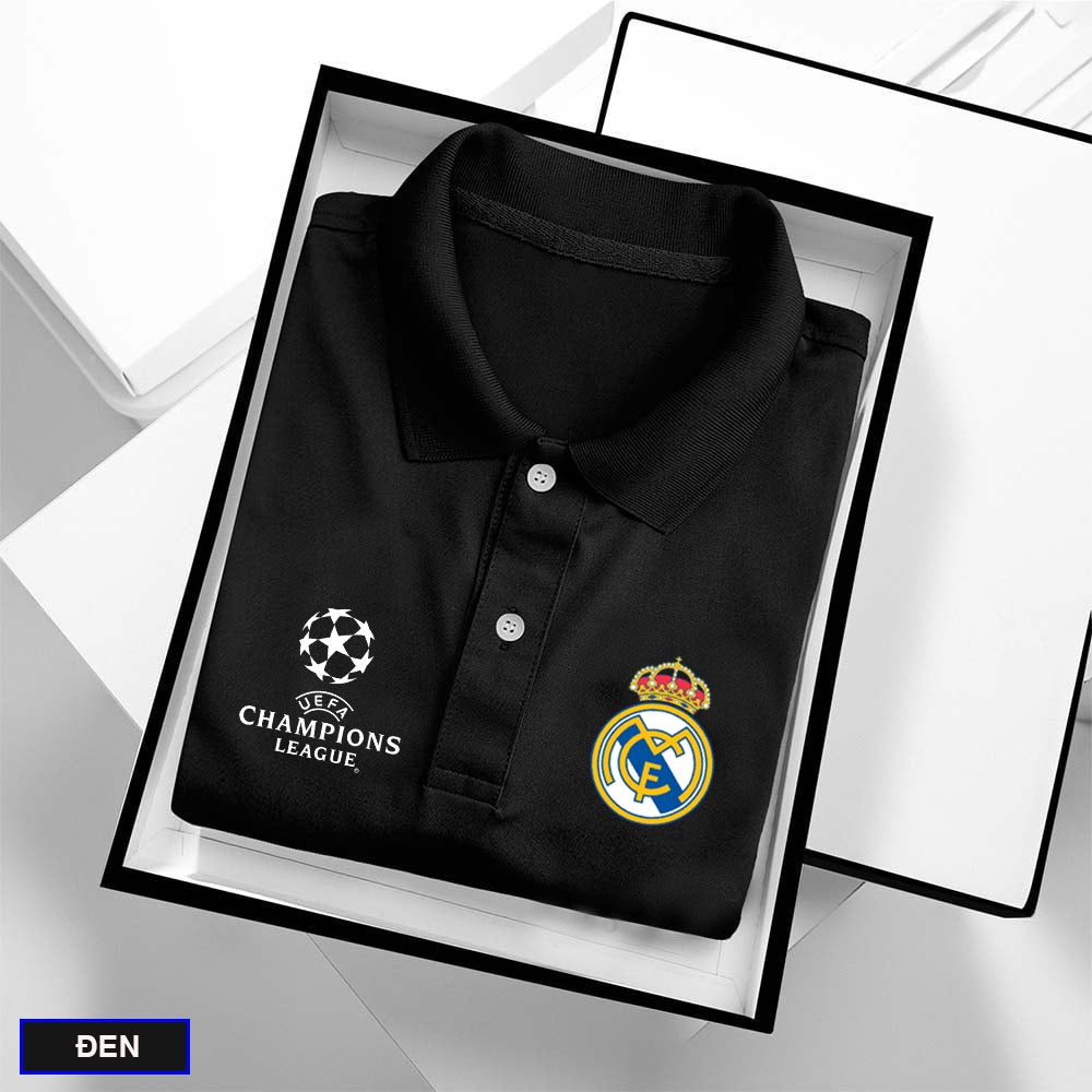 Áo thun polo câu lạc bộ real madrid , áo polo real chất cá sấu, polo các câu lạc bộ 365 - polo 365