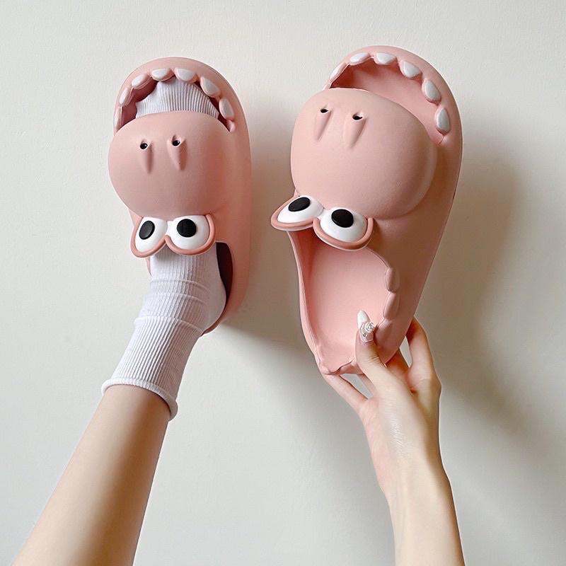 Dép sục nữ croos hình hà mã hàng chọn lọc, dép cá sấu mắt to siêu cute đang hot trend giới trẻ, dép cá sấu há miệng