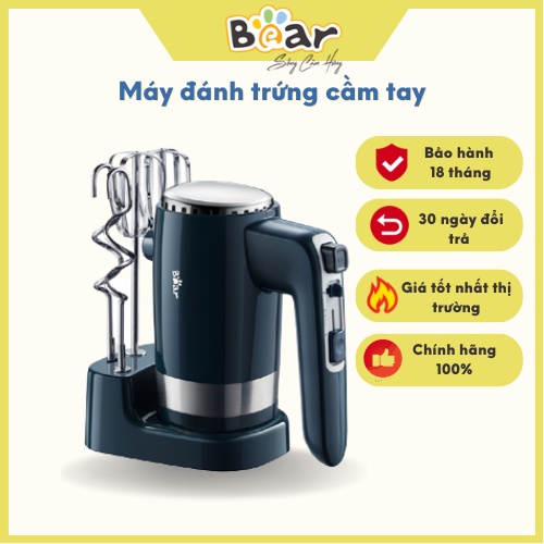 Máy Đánh Trứng Nhào Bột Cầm Tay Bear Công Suất Lớn Làm Bánh Bao, Làm Bánh Kem - HM-B01V1