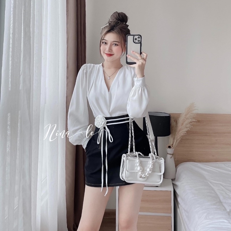 BIGSIZE HIẾU HIẾU ( Set đắp chéo kèm chân váy 55-100kg )