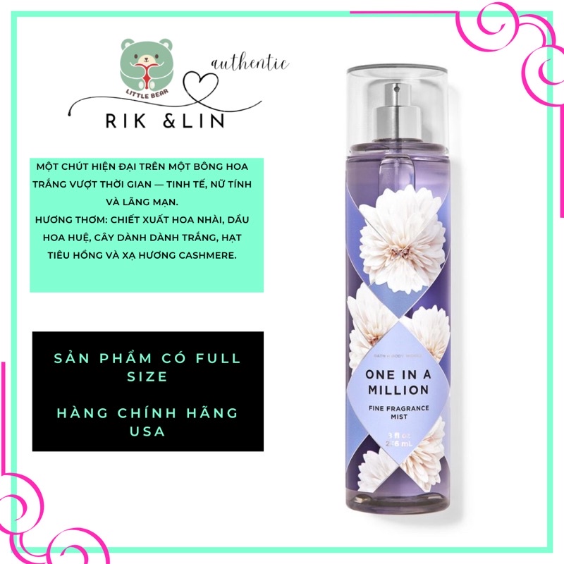 Auth_ONE IN A MILLION - Xịt Thơm Toàn Thân Body Mist Bath & Body Works