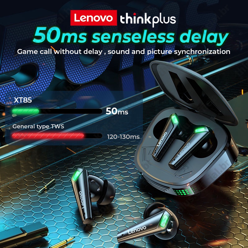 Lenovo XT85 Tai nghe Bluetooth Gaming 5.1 Tai nghe không dây Âm trầm đầy đủ Loại bỏ tiếng ồn HiFi Stereo