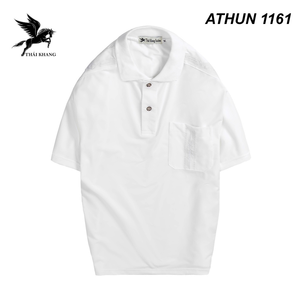 Áo thun nam có cổ trung niên tay ngắn Thái Khang vải cotton mát ATHUN116