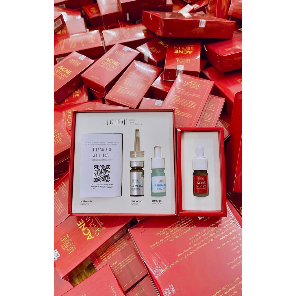 Peel Da Vi Tảo Retinol Le'Peau Mẫu Mới 2022 Thay Da Sinh Học - Tặng Kèm Serum B5 và Serum Chấm Mụn Acne