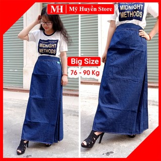 Váy Chống Nắng Bigsize Vải Jean Trơn Cao Cấp Cho Nữ Dưới 90 Kg Có Túi Mỹ Huyền Store