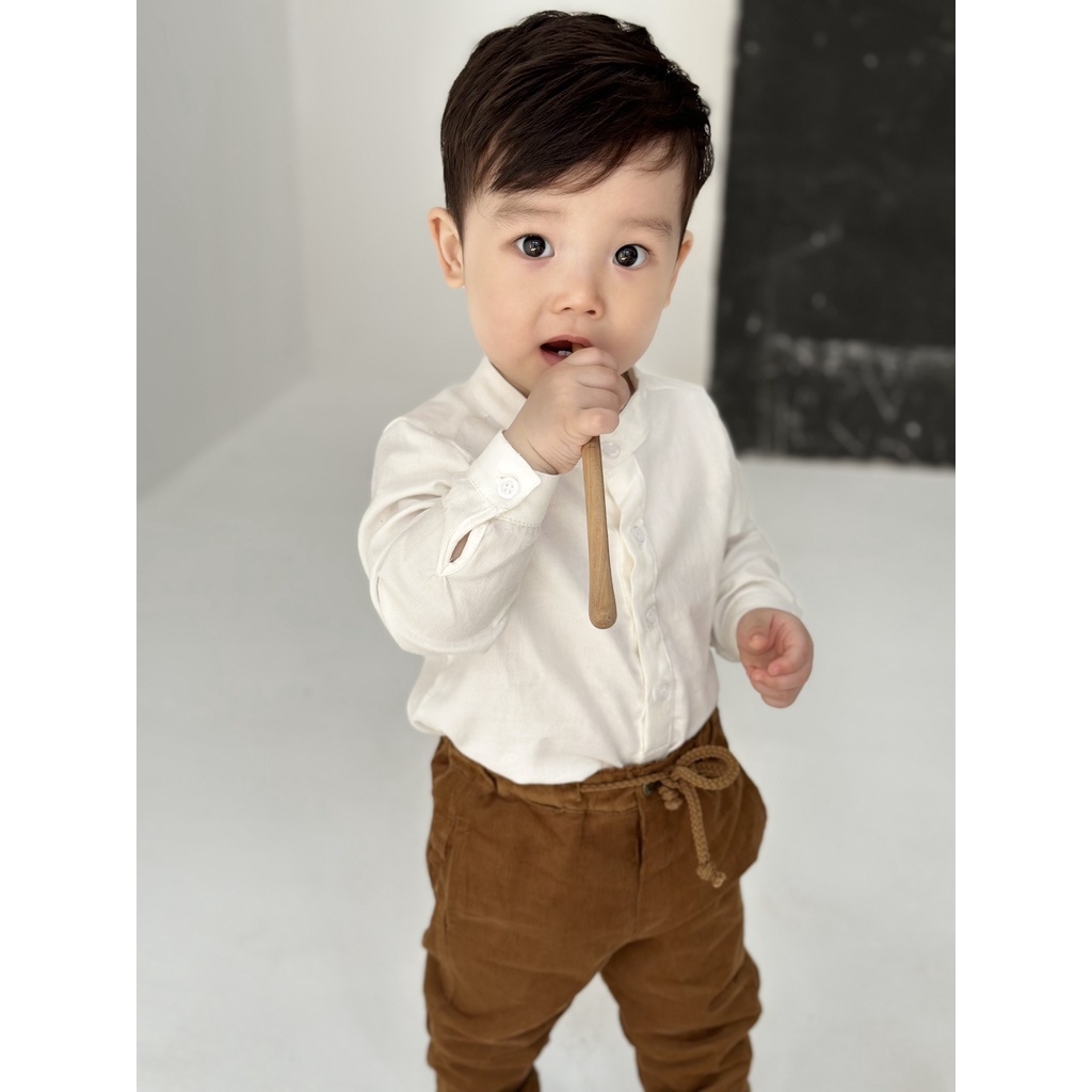 Áo Sơ Mi Cotton Bé Trai Macro & Micro Long Sleeve Shirt