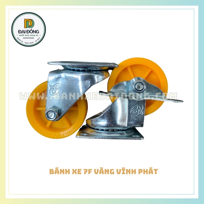 BÁNH XE ĐẨY 7F VÀNG VĨNH PHÁT (BỘ 4 CÁI)
