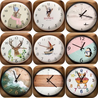 Đồng hồ decor treo tường, Đồng hồ treo tường kim trôi giá rẻ, đồng hồ tròn size 30cm