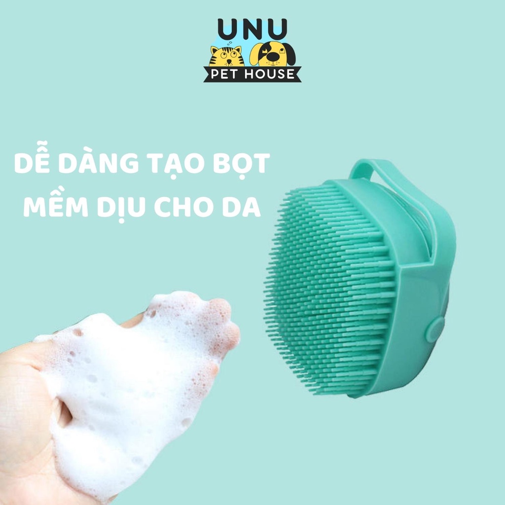 Bàn chải tắm chó mèo sillicon tạo bọt giúp thú cưng tắm sạch và tiện dụng - UNU Pet House