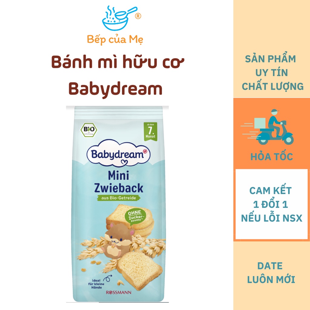 Bánh mì cho bé ăn dặm hữu cơ Babydream, Bánh mì khô hữu cơ của Đức cho bé từ 7 tháng, Shop Bếp Của Mẹ.