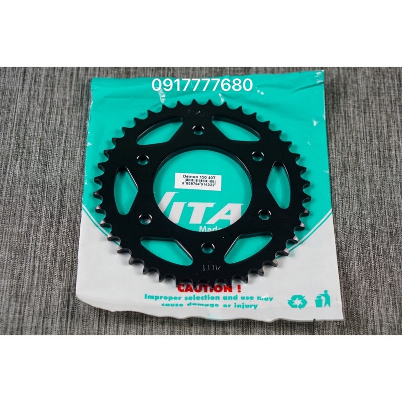 Nhông sên dĩa gpx deamon125/ Demon 150 GN GR SÊN VÀNG 9 ly hiệu VITAL - NSD, xích đĩa tải chính hãng