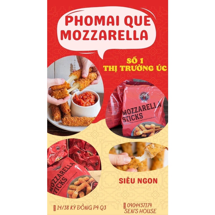 Phô mai que Mozzarella Sticks Úc [Giao Hỏa tốc trong TP.HCM]