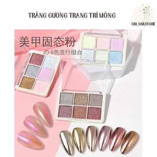 Bột tráng gương trang trí móng set 6 màu CIU_NAILSTORE