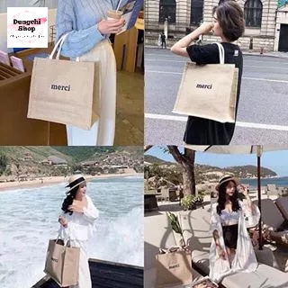 Túi Cói Merci Loại 1  _Màu túi vintage sang trọng