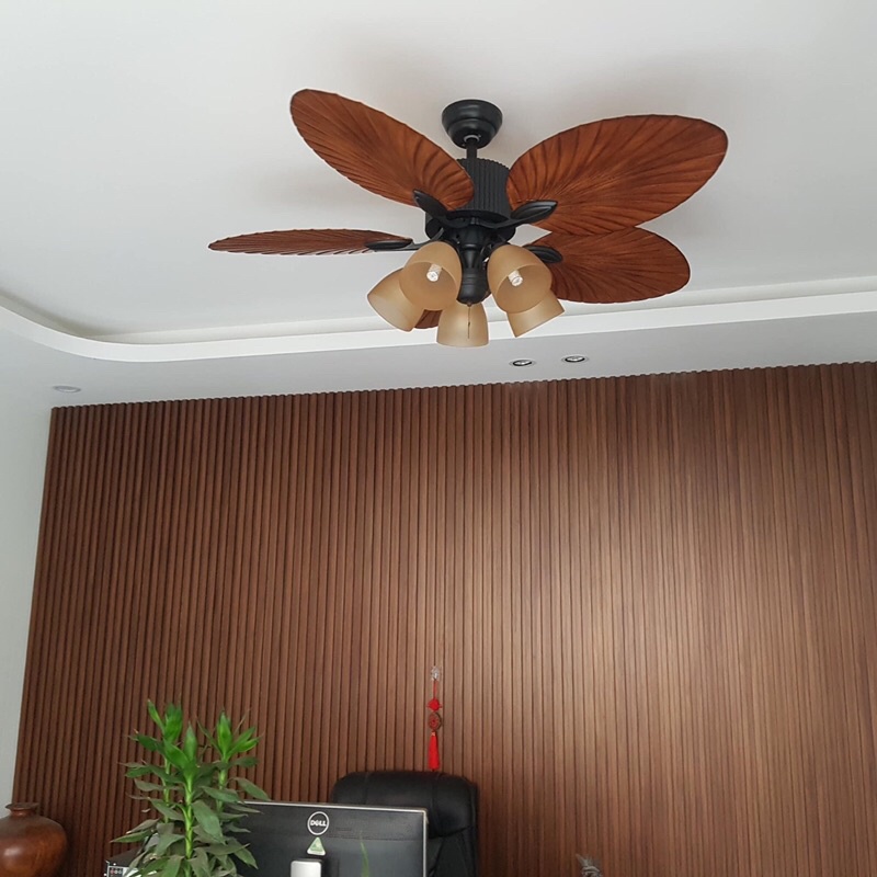 QUẠT TRẦN LÁ CỌ 5 CÁNH HÀNG CHÍNH HÃNG