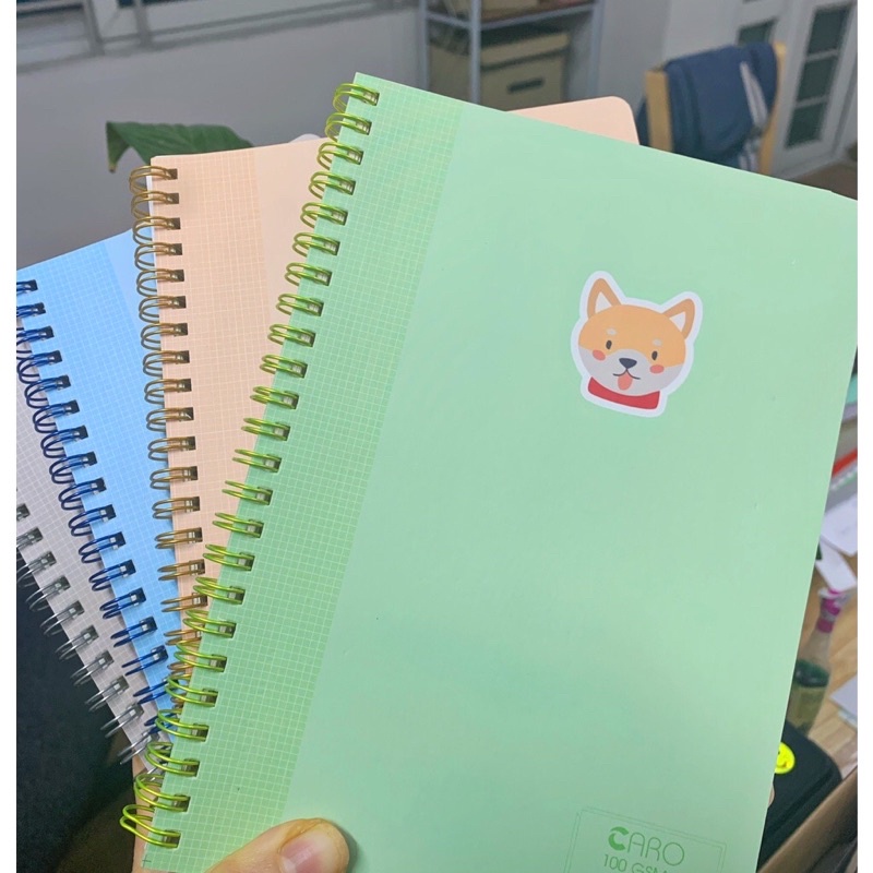 Vở ô vuông Caro 120 trang A5 lò xo kép Klong Ms 535 bìa Pastel giấy 100gsm SOKLONG, sổ Klong bìa cute