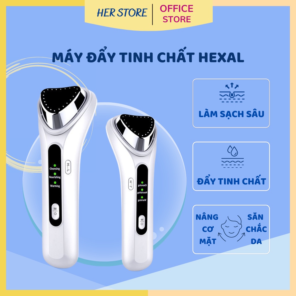 Máy đẩy tinh chất, Máy massage làm sạch da mặt, giúp dưỡng chất thẩm thấu sâu hơn, Bảo hàng 6 tháng