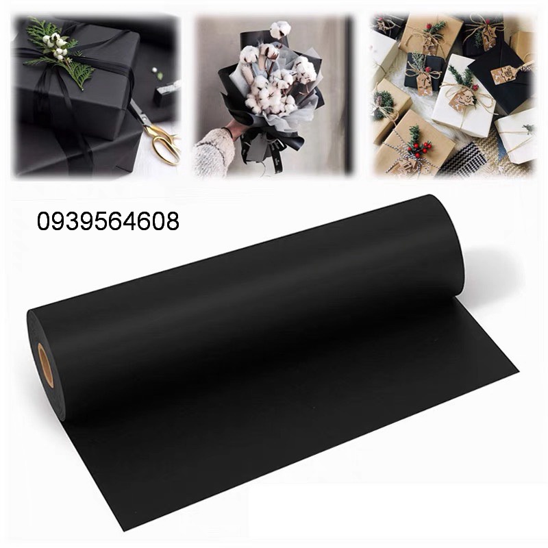 Giấy Xi Măng/ Giấy Báo Gói Hoa - Gói Quà Tặng - Gói Hàng Màu Đen Trơn Khố Giấy 50 x 70cm