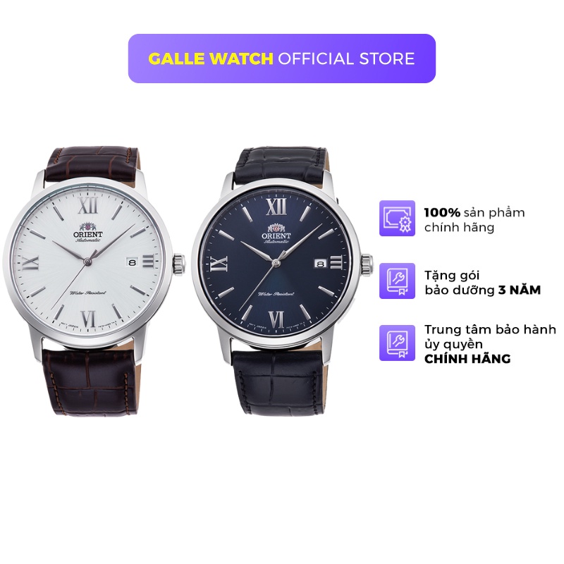 Đồng hồ nam Orient Watch Contemporary RA-AC0F máy lộ cơ automatic mặt nhỏ kính sapphire dây da đeo tay chính hãng