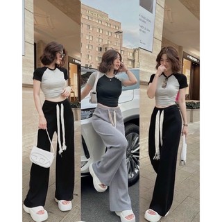 Sét bộ áo croptop quần ôm le le lbc959