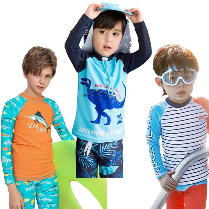 Đồ bơi cho bé trai quần áo rời tay dài 11-35kg