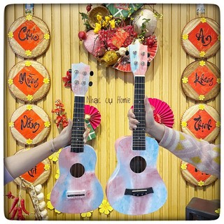 Đàn ukulele galaxy hồng