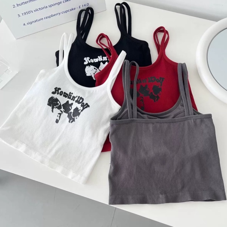 Áo Bra Style Nữ 2 Dây Kép Dáng Lửng Có Đệm Ngực Trend Mới nội y xanh - chất mát