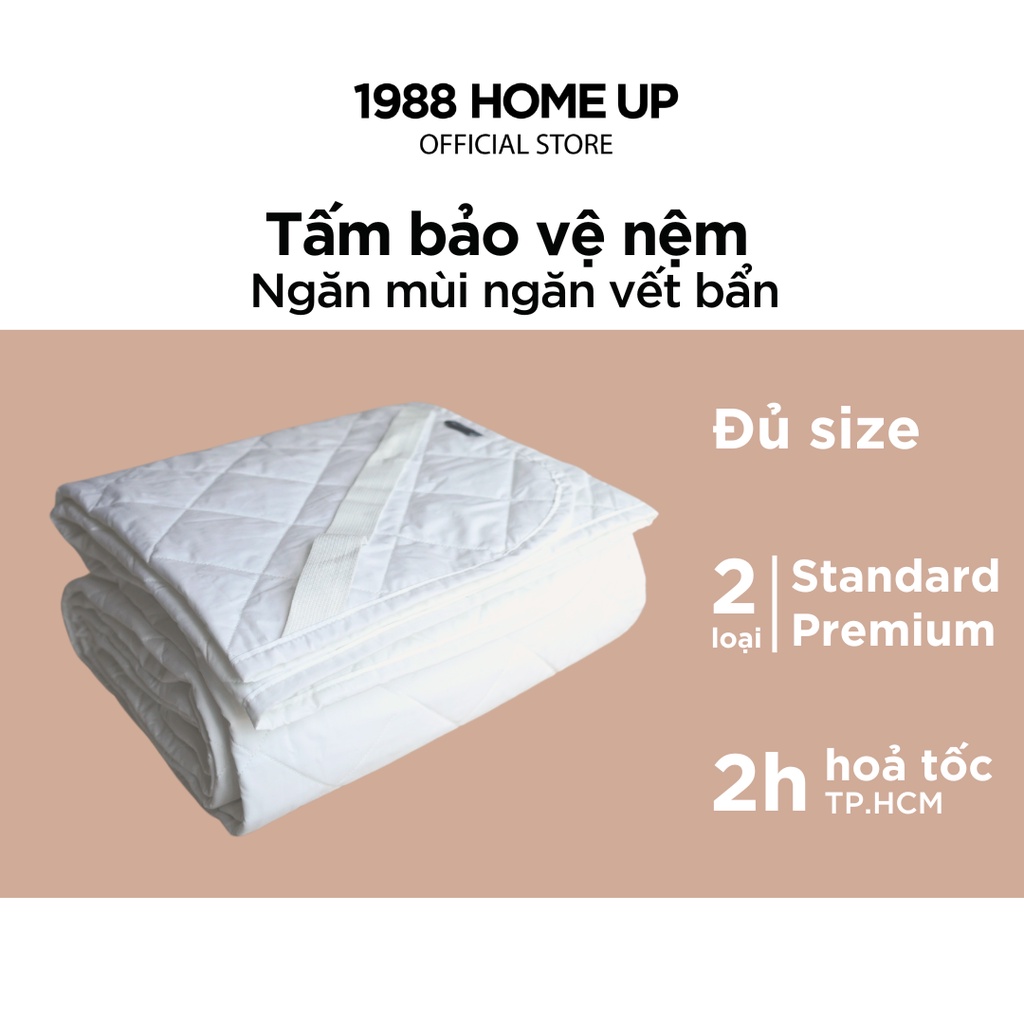 Tấm bảo vệ nệm ngăn mùi ngăn vết bẩn (đủ size) - 1988 Home Up, topper lót trải đệm cao cấp êm ái mềm mại mát lạnh