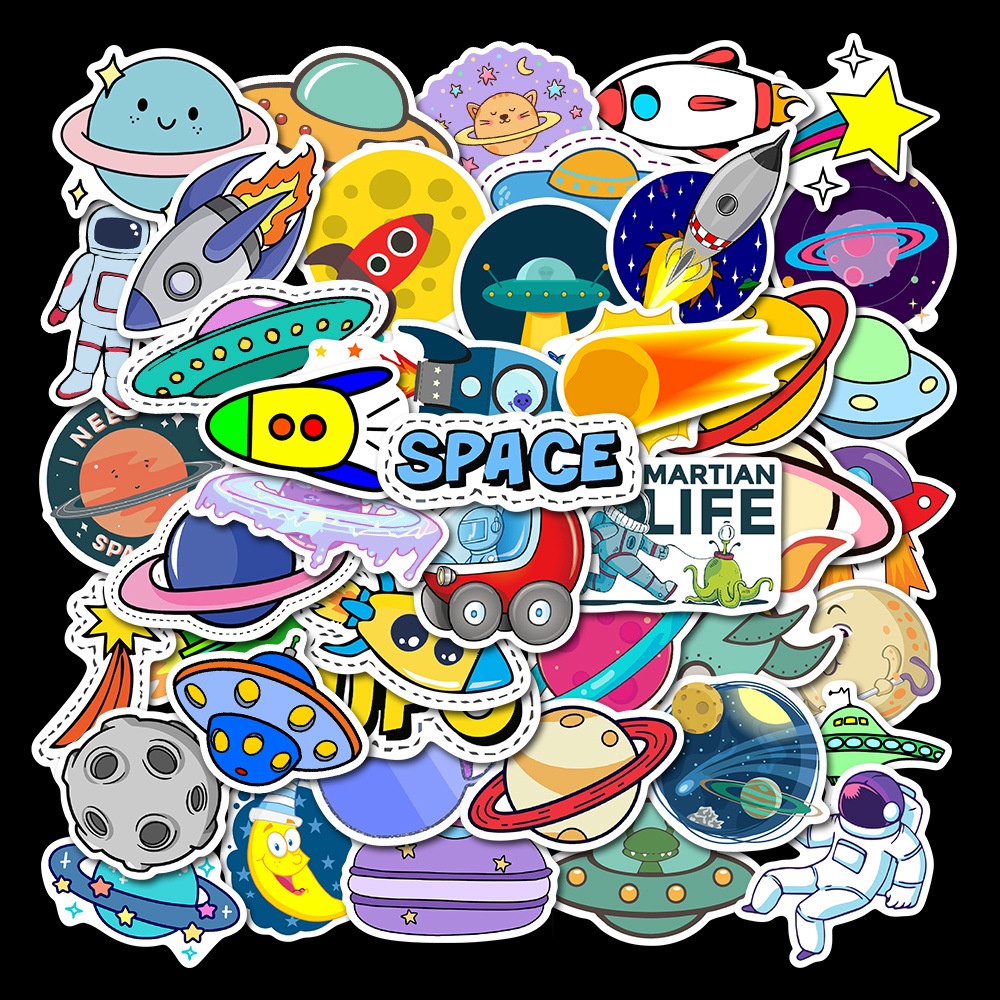 Sticker họa tiết vũ trụ, galaxy, không gian, chống nước, dán trang trí laptop, mũ bảo hiểm, vali, khung ảnh