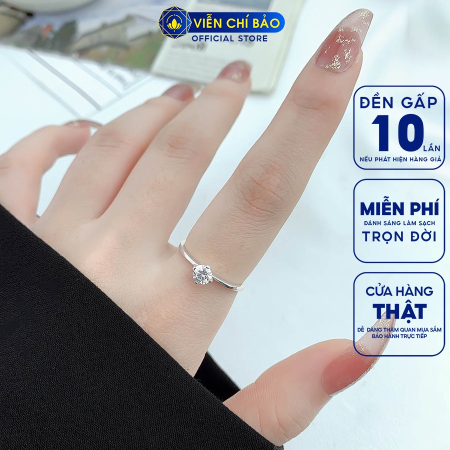 Nhẫn bạc nữ đá pha lê chất liệu bạc 925 thời trang phụ kiện trang sức Viễn Chí Bảo N400139