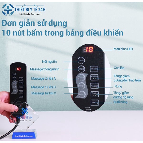 Đệm, Nệm Massage Toàn Thân, Thảm Mát Xa Lưng Hồng Ngoại Trị Liệu Beame BM-N92