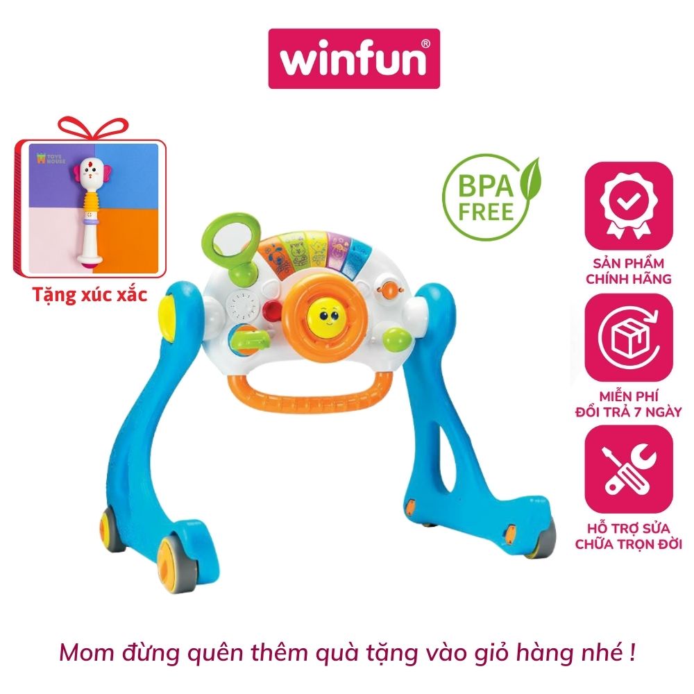Kệ chữ A kết hợp xe tập đi, bàn tập đứng cho bé có nhạc Winfun 0846 đồ chơi cho bé sơ sinh tới 3 tuổi