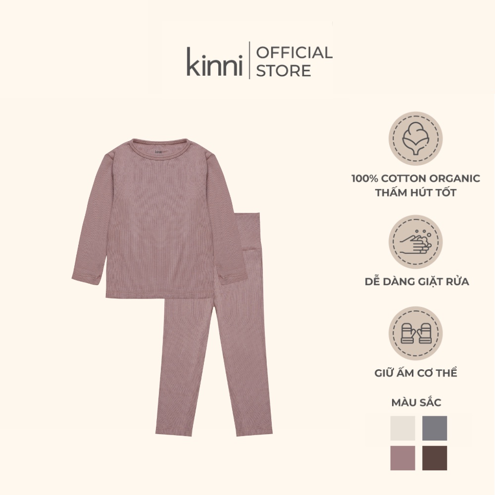 Bộ Quần Áo Cotton KINNI Chất Liệu Cotton Organic Dày Dặn, Ấm Áp, Nhiều Màu Sắc Cho Bé Mặc Mùa Thu Đông KN1