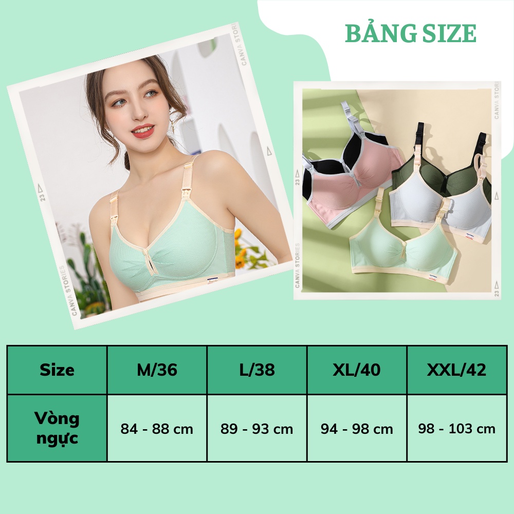 Áo Lót Bầu Và Cho Con Bú Larosa Không Gọng Chống Chảy Xệ Nâng Ngực Có Cúc Mở Ngang Thuận Tiện Bé Ti Bigsize LA123A