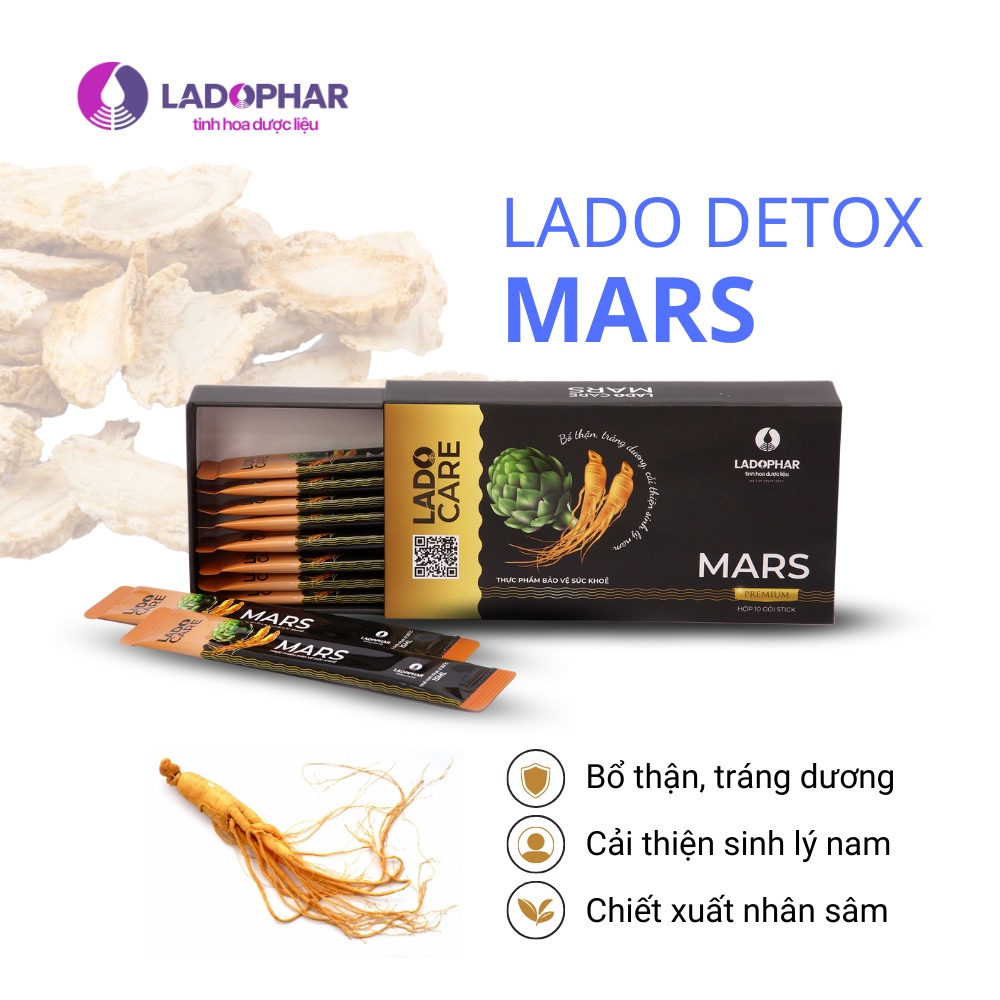 Nước tăng cường sức khỏe Nam Lado Care Mars Premium Ladophar Hộp 10 Gói
