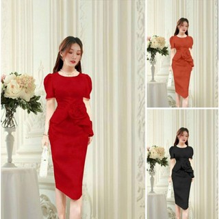 Đầm PEPLUM bông eo cao cấp - YB230220