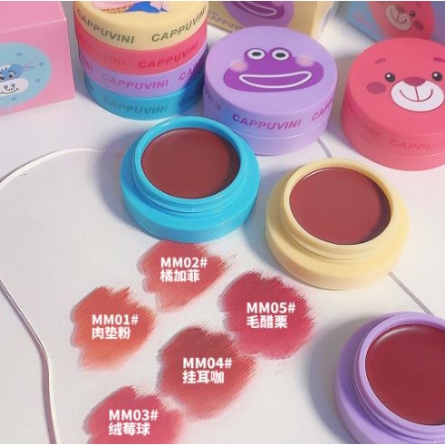 Son kem Cappuvini Zooland Lip Mud dạng hũ dễ thương Cao Cấp