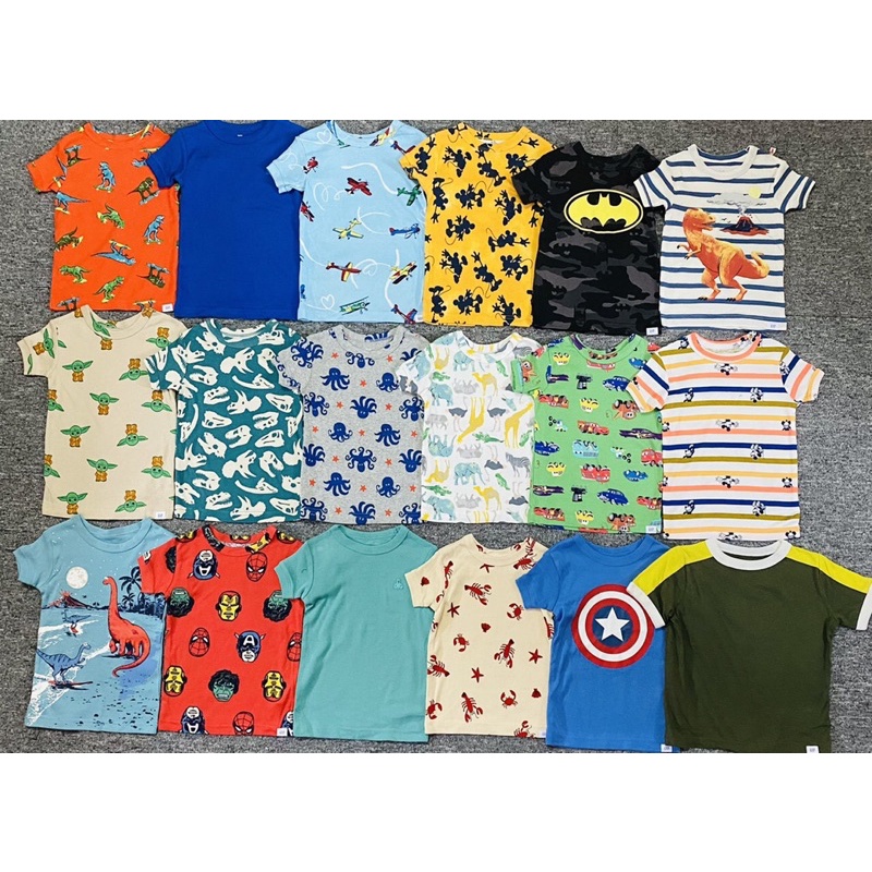 Áo thun bé trai hoạ tiết siêu yêu sz 1-6Y satsunkid