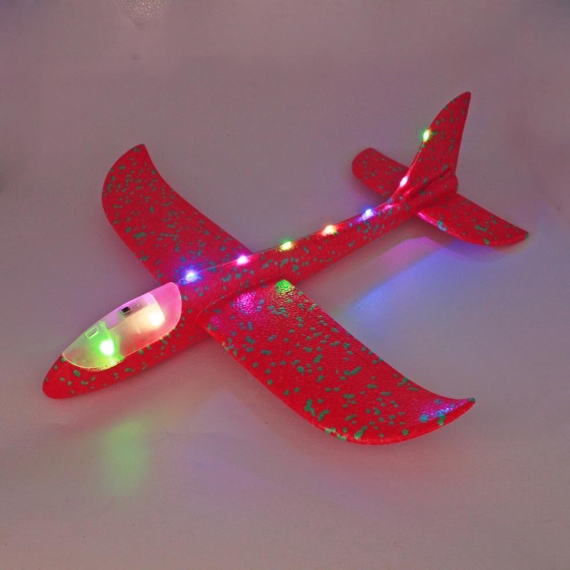 Máy bay xốp siêu lượn megagift cỡ to có đèn led phát sáng Máy bay xốp ném tay nhiều màu phát sáng