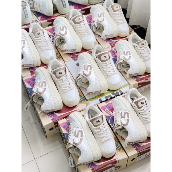 Giày Sneaker Cat & Sofa Big Logo CS Beige  Màu Trắng Be | PiuPiu Authentic