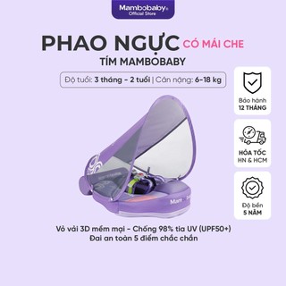  Phao bơi cho bé Mambobaby phao bơi chống lật PHAO NGỰC có mái che chống UV cho bé từ 3 tháng-2 tuổi 