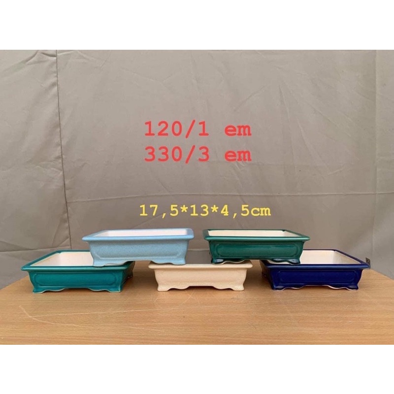 Chậu chữ nhật mini men rạn