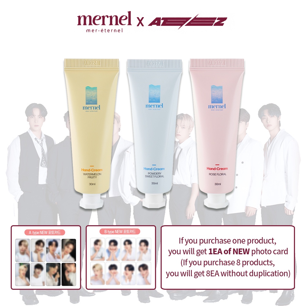Ateez x mernel HAND CREAM/ROSE FLORAL/POWDERY SWEET FLORAL/WATERMELON FRUITY | This is not in any ca